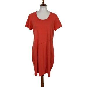 Fenini Coral‎ Dress Medium Cotton Short Sleeve Boho Artsy Minimalist